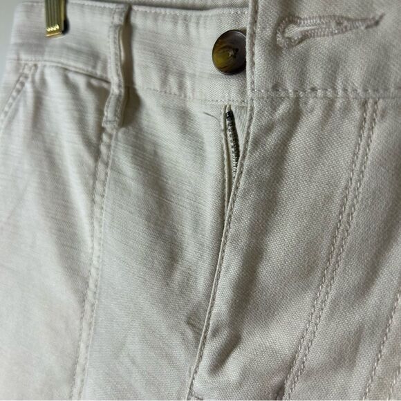 J.Crew Tapered Wide Leg Cream Pants Double Stitch Y2K Coastal Boho Preppy - Picture 10 of 14